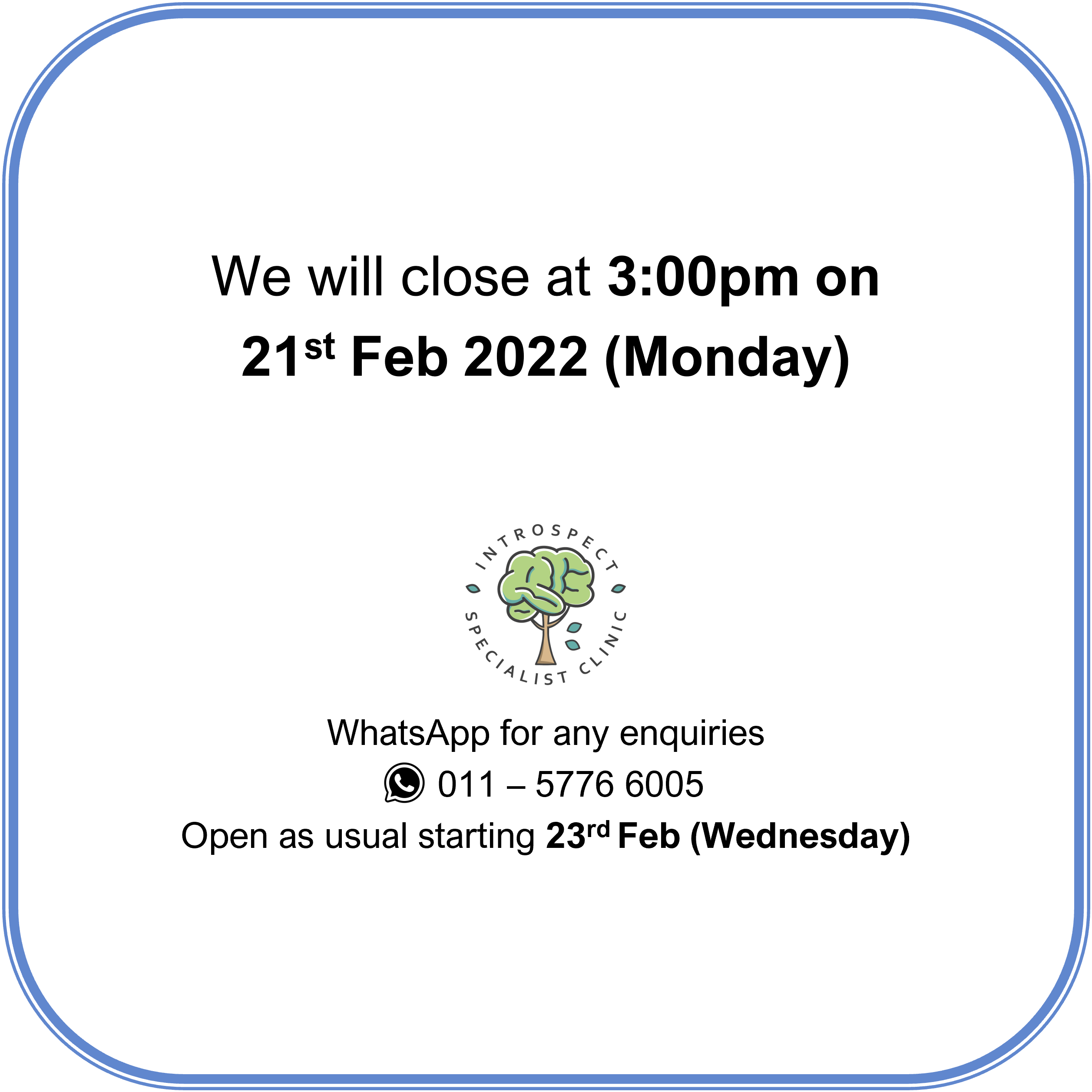 You are currently viewing Closed at 3:00pm on 21st Feb