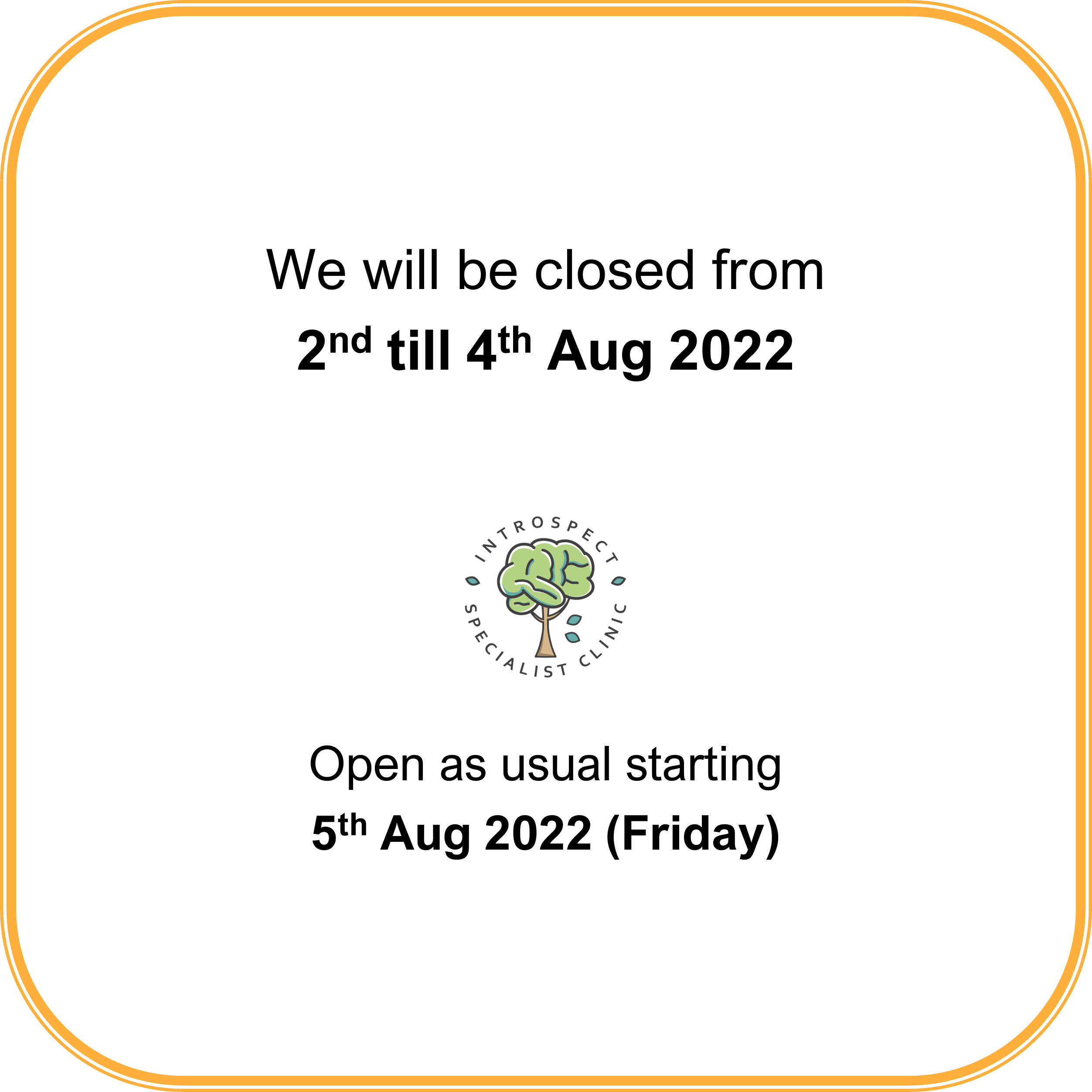 You are currently viewing Closed from 2nd – 4th Aug