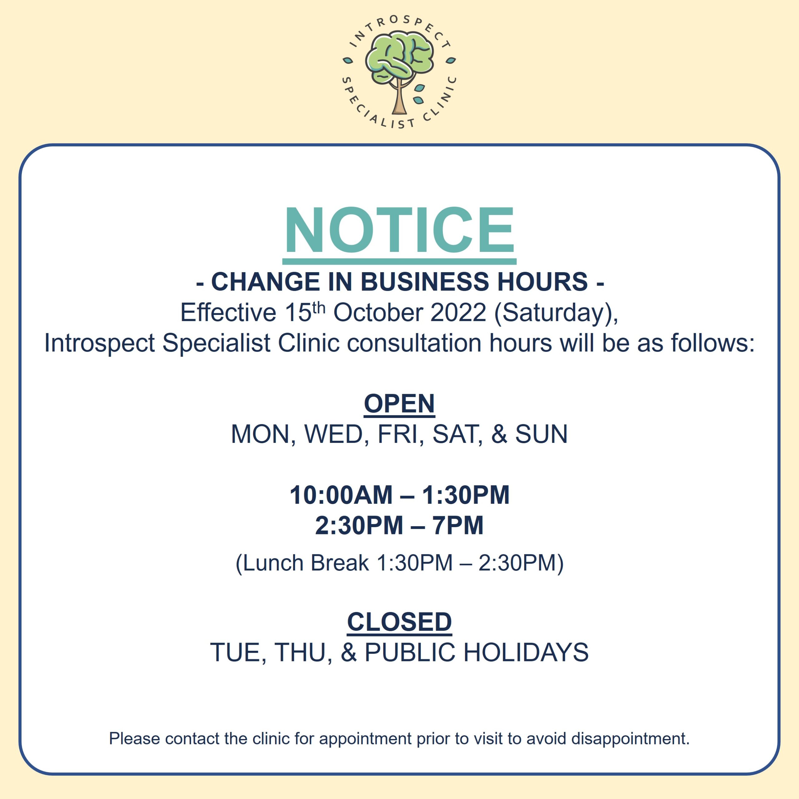 You are currently viewing Change in Business Hours